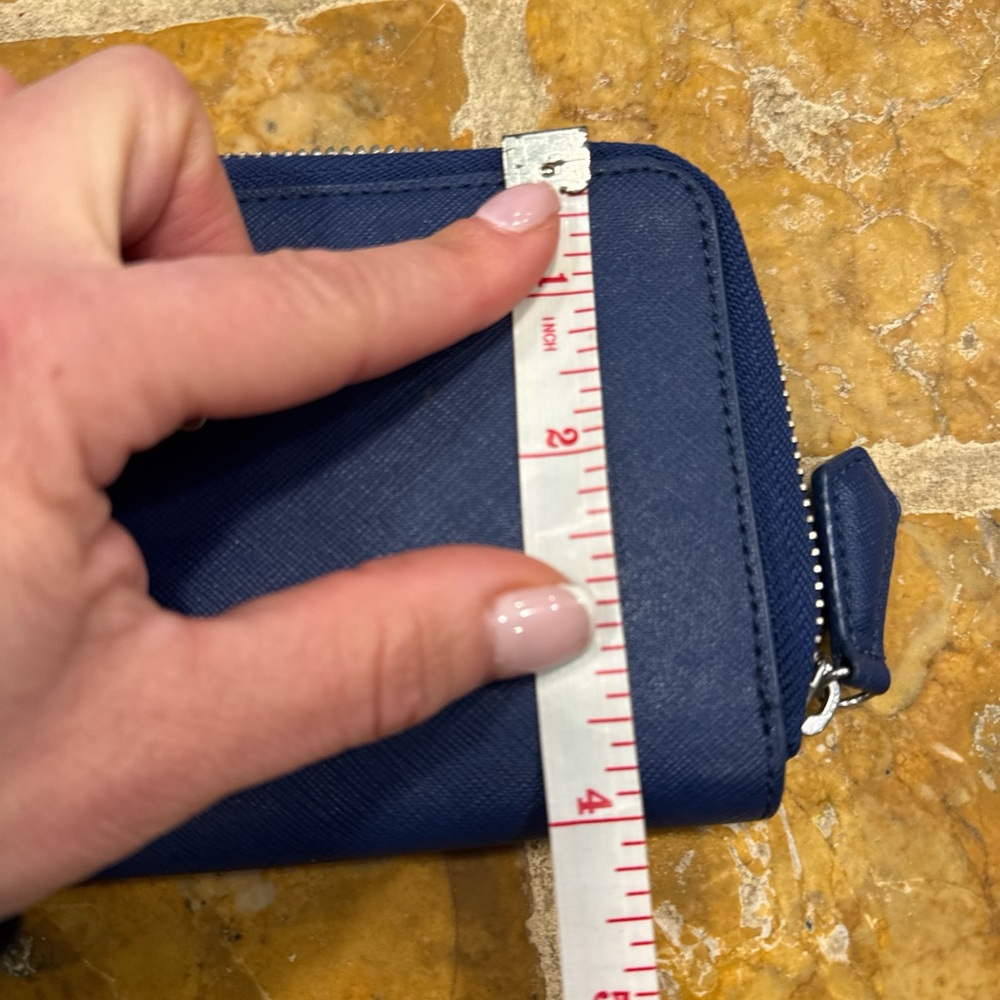 Blue Zip-Around Wallet